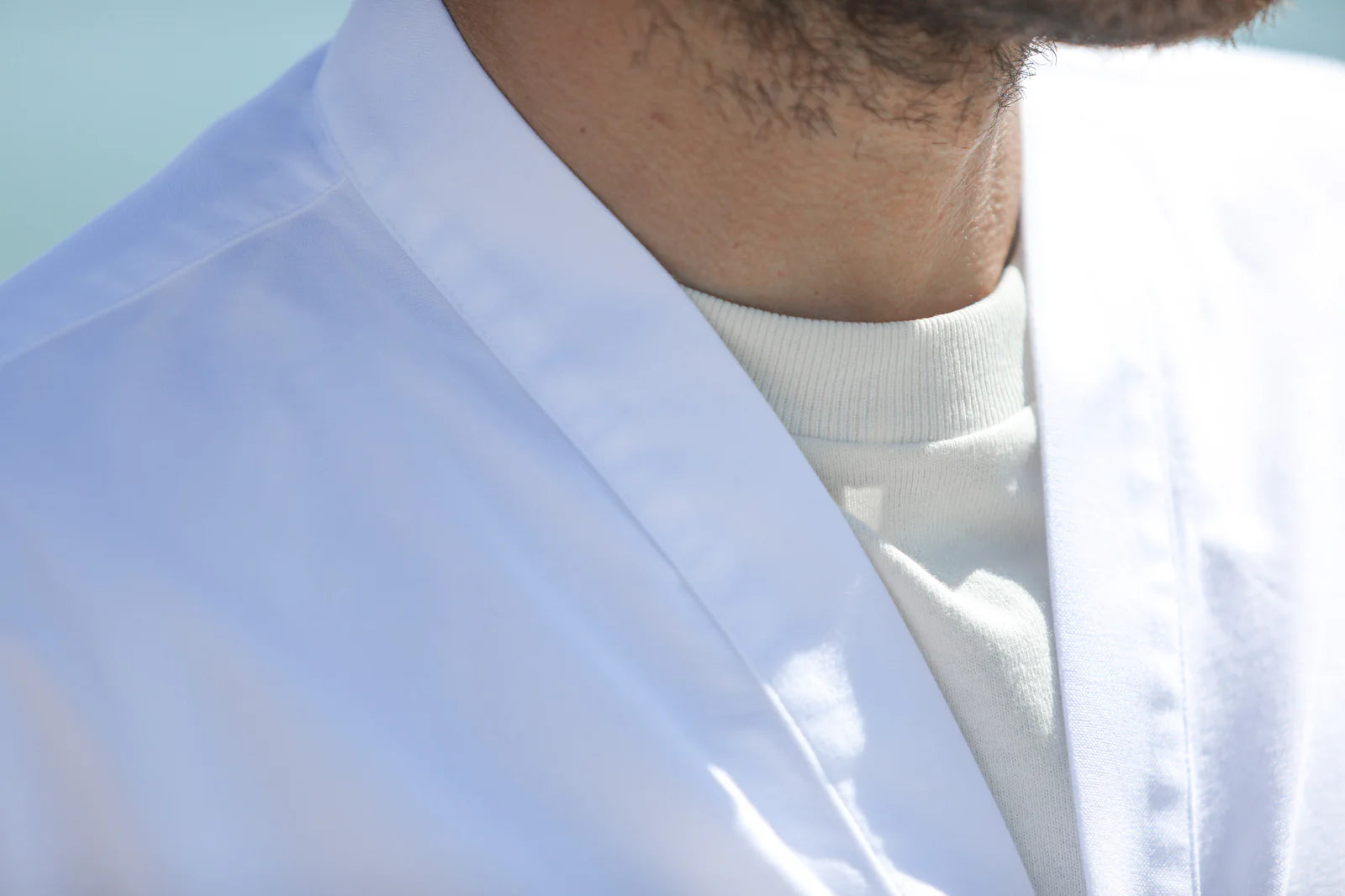 Drapeau Noir - Cardigan Shirt Oxford White