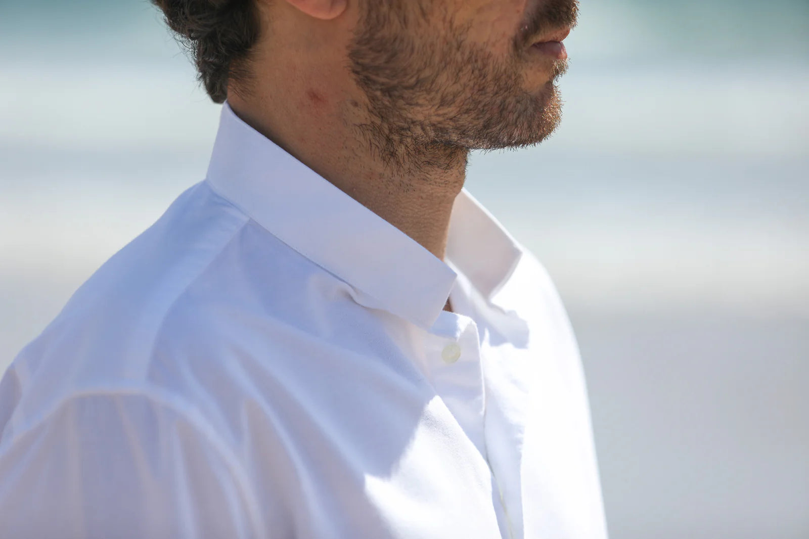 Drapeau Noir - Chemise Oxford Blanc col tailleur