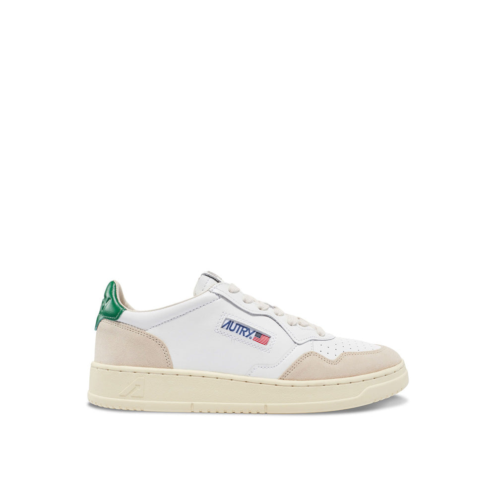 AUTRY - Basket Medalist Low cuir blanc / amazone / daim beige