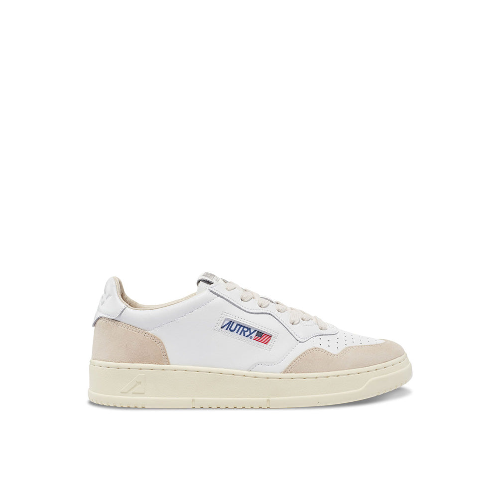 AUTRY - Basket Medalist Low cuir blanc / daim beige