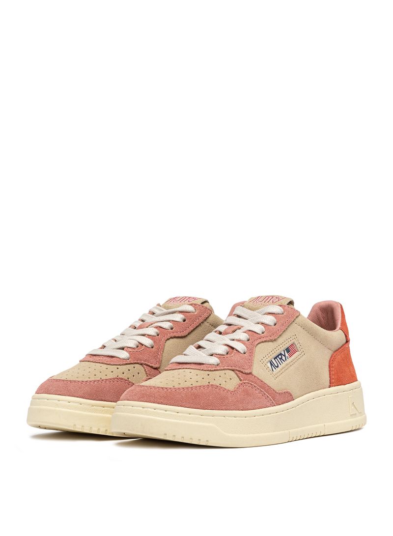 AUTRY - Basket Medalist Low Tricolor suede Cameo/Papa