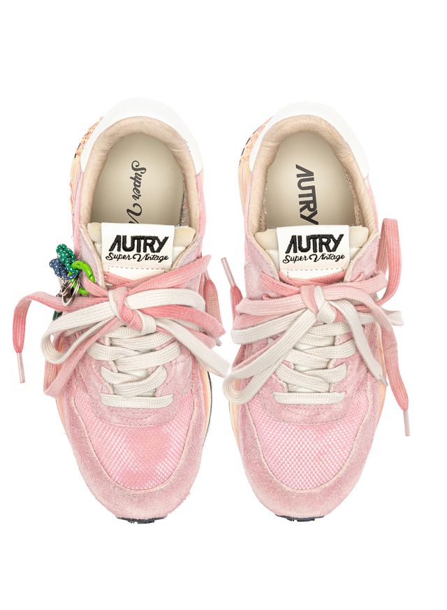 AUTRY - Basket Super Vintage Reelwind Suede/Nylon Red/White