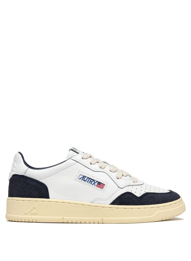 AUTRY - Basket Medalist Low Soft Leather/Suede White/Ocean