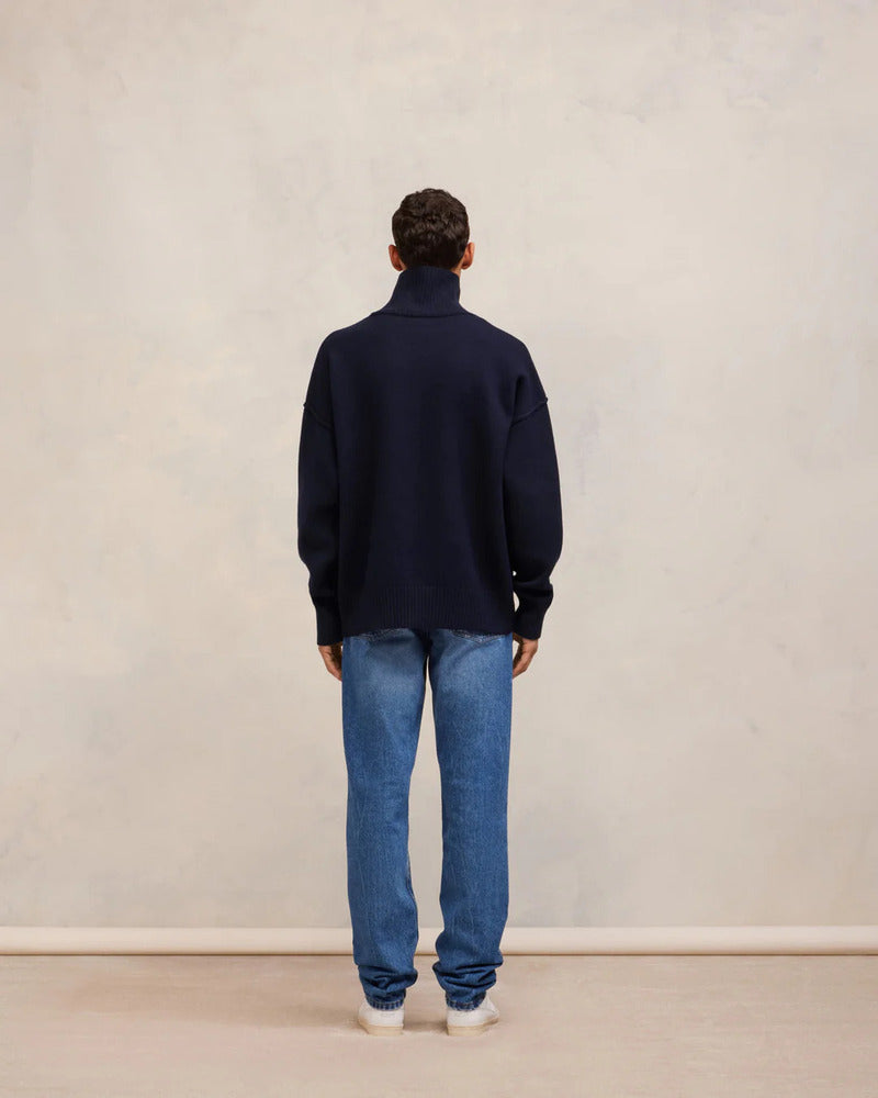 AMI - Pull cheminée Ami de coeur rouge / marine