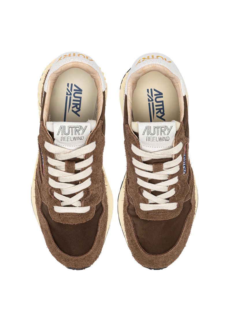 AUTRY - Basket Reelwind en daim et nylon White/ Tundra