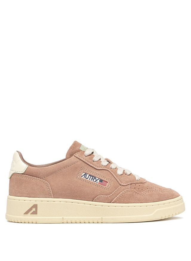 AUTRY - Basket Medalist Low Finish/suede RoseCan/white