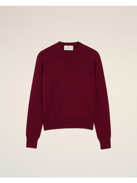 AMI - Pull Ami de coeur Cerise / Noir