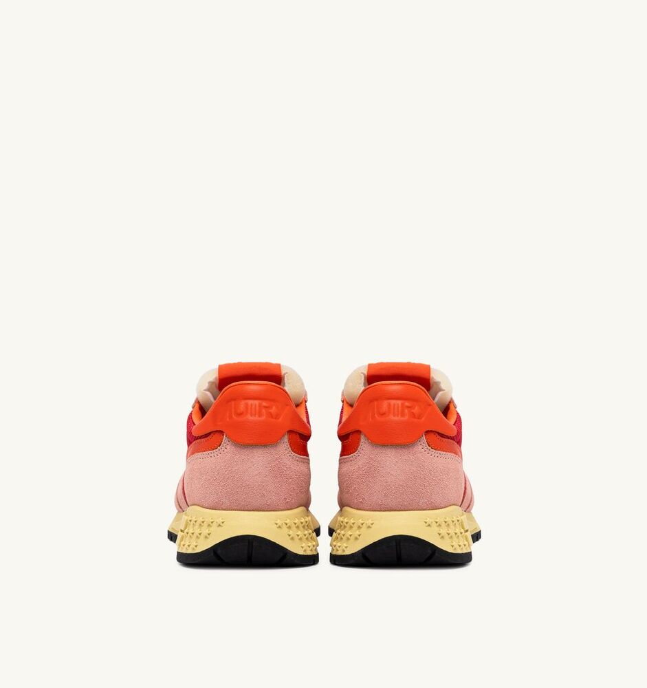 AUTRY - Basket Reelwind en Daim et Mesh Blosson et Molten Lava