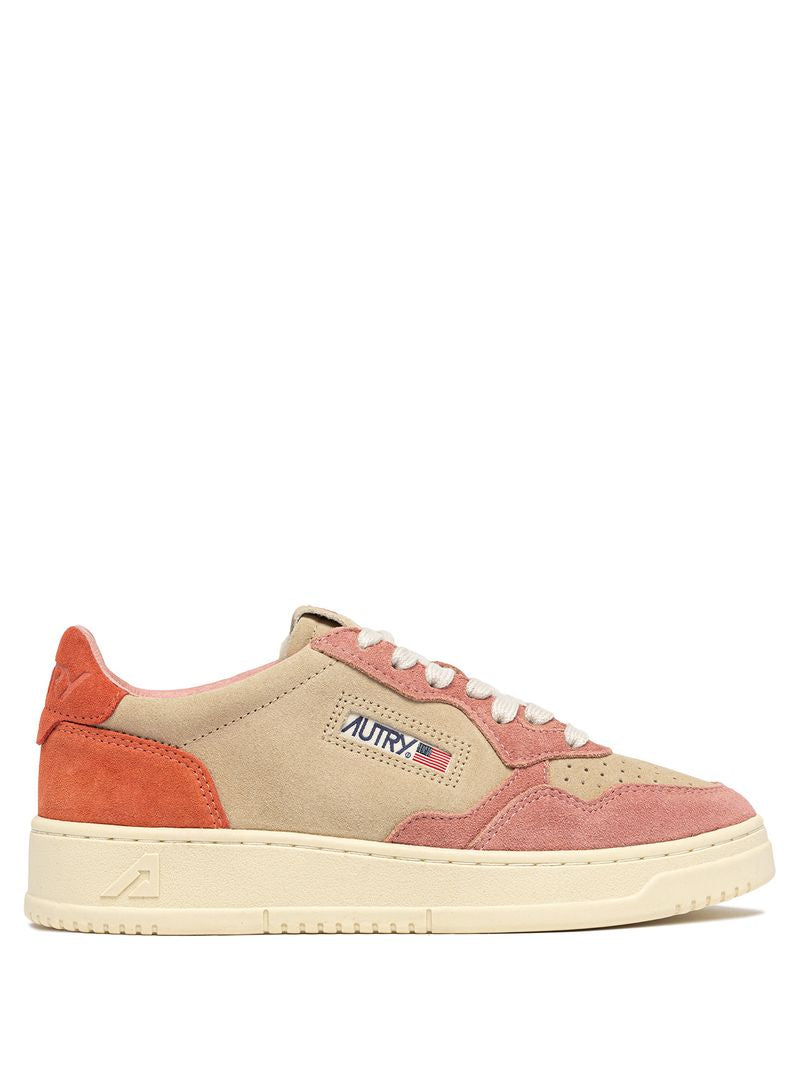 AUTRY - Basket Medalist Low Tricolor suede Cameo/Papa