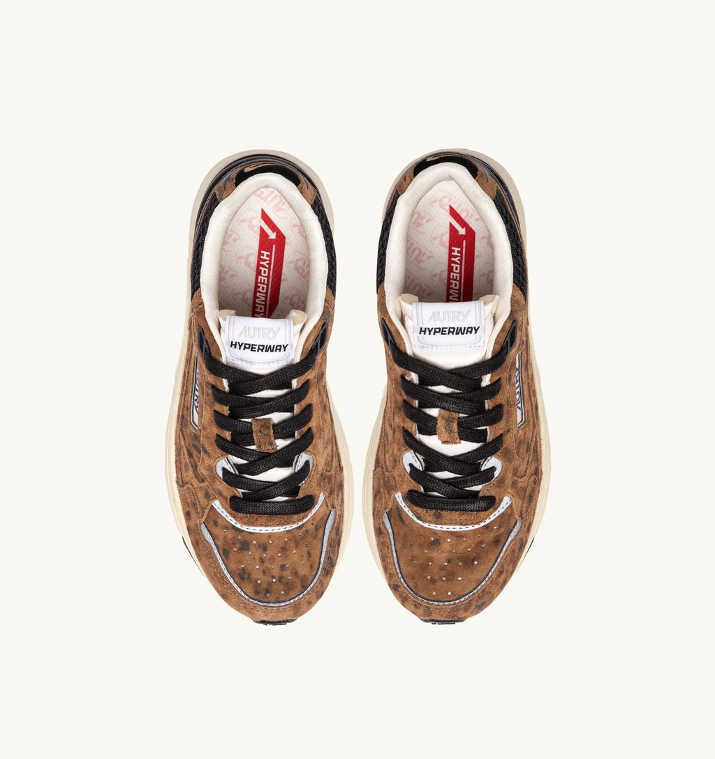 AUTRY - Basket Hyperway Suede print/Mesh Black