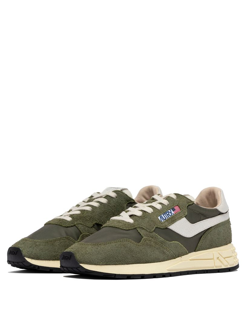 AUTRY - Basket Reelwind en daim et nylon White/ Sage