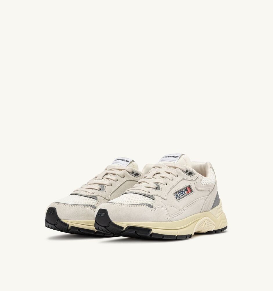 AUTRY - Basket Hyperway Mesh et Suede Blanc et Argent