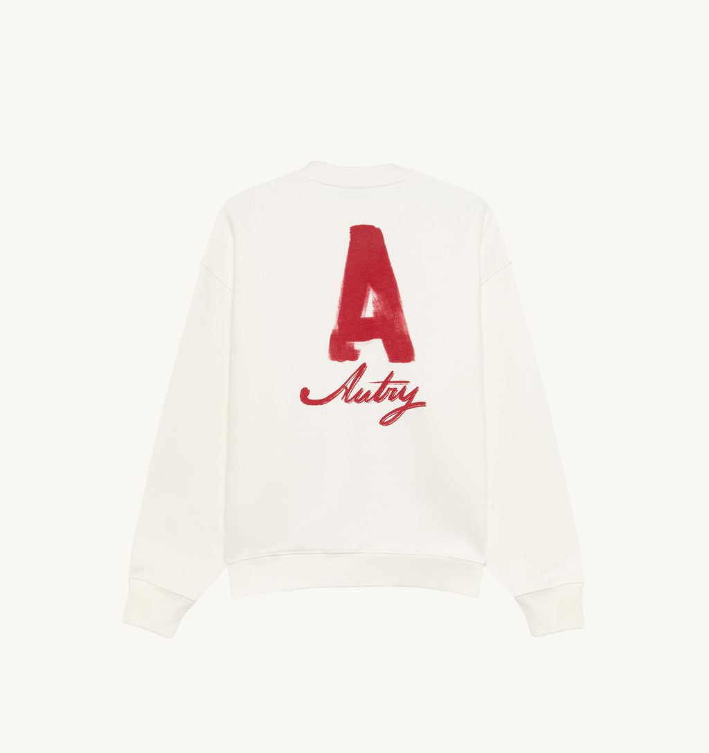 Autry - Sweat Unisex Heritage Effet usé Blanc