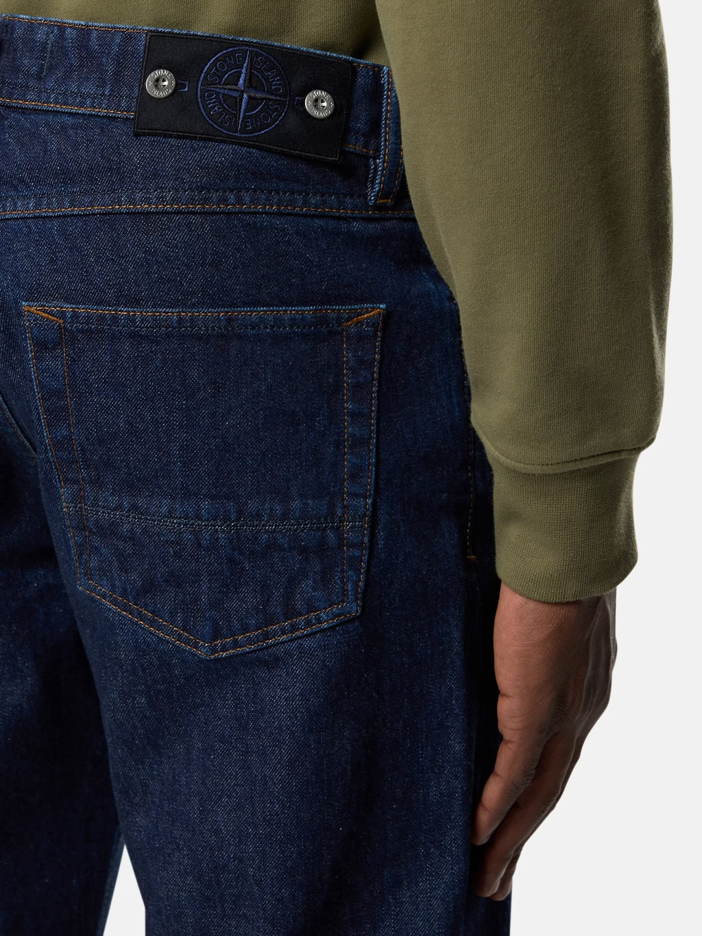 Stone Island - J100005 Jeans Droit Regular cinq poches Bleu Rincé