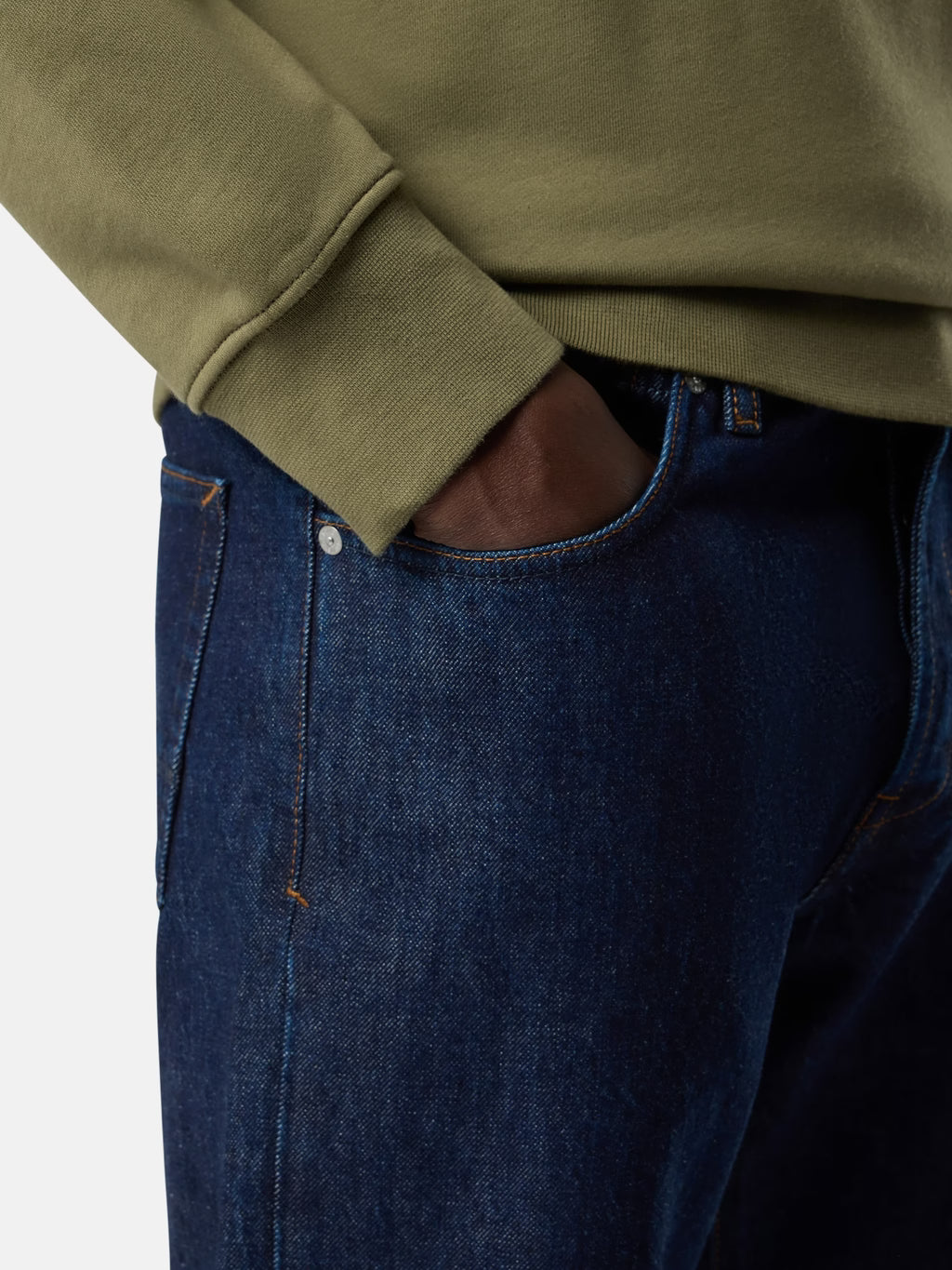 Stone Island - J100005 Jeans Droit Regular cinq poches Bleu Rincé