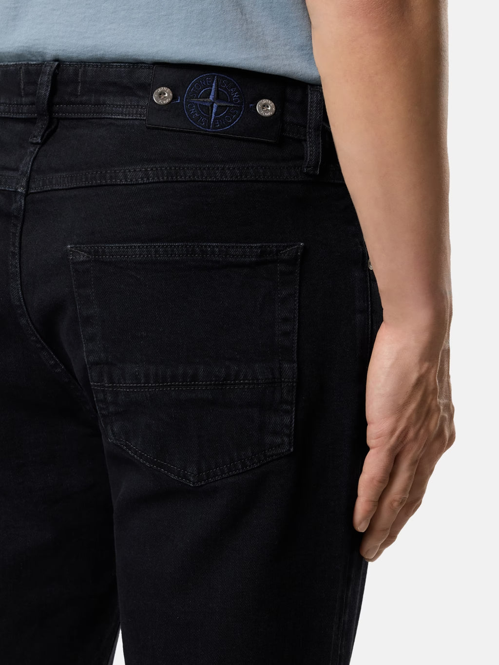 Stone Island - J100007 Jeans coupe Slim cinq poches Noir Rincé