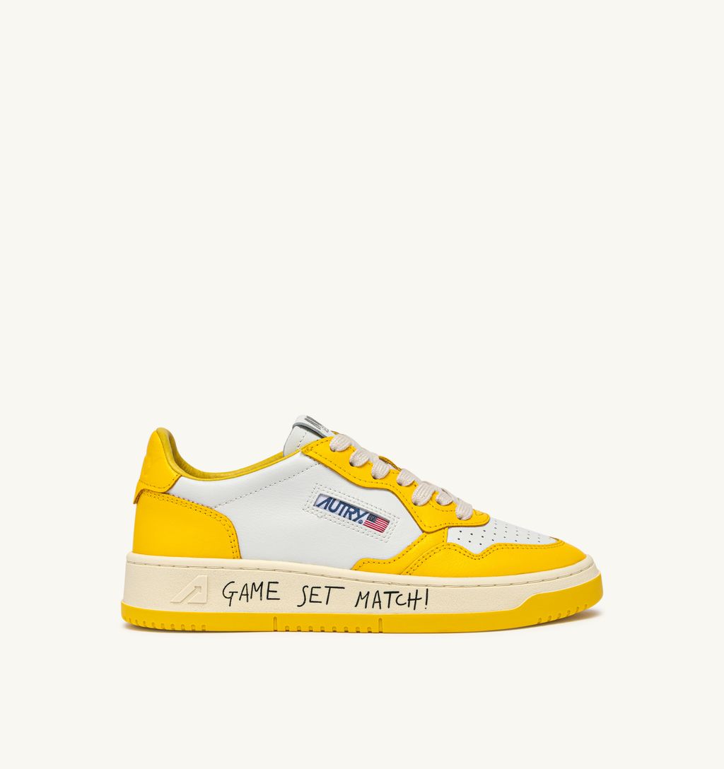 AUTRY - Basket Medalist Bicolor Jaune et Blanc Game Set Match
