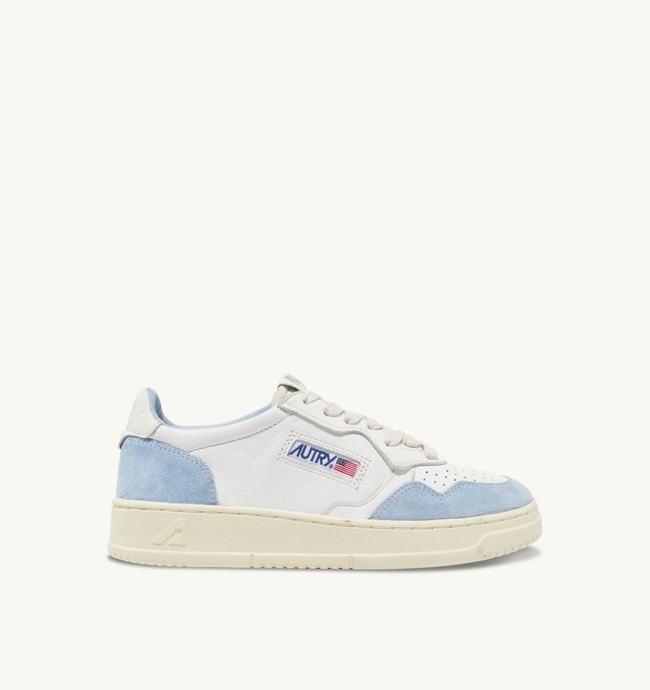 AUTRY - Basket Medalist Low cuir daim blanc / portofino