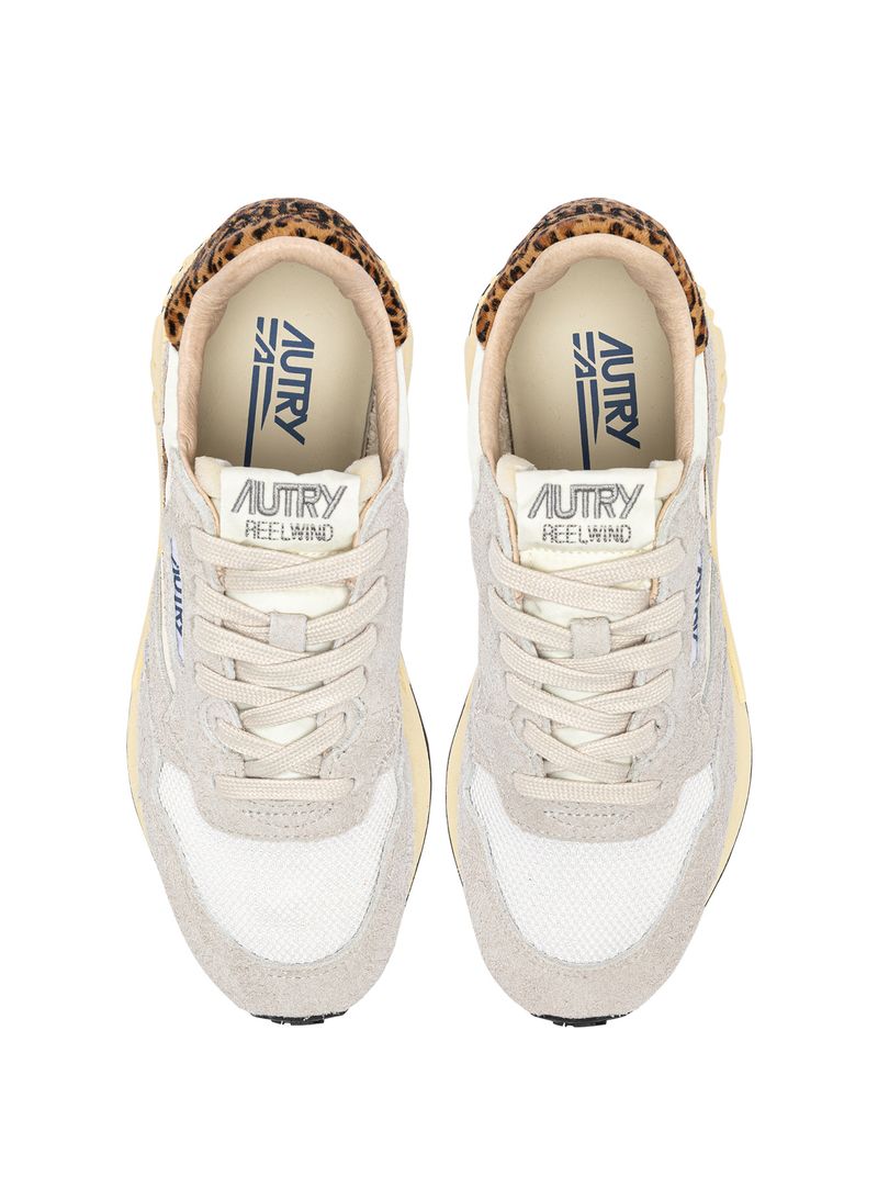 AUTRY - Basket Reelwind Suede Nylon / Pony White/Leopard