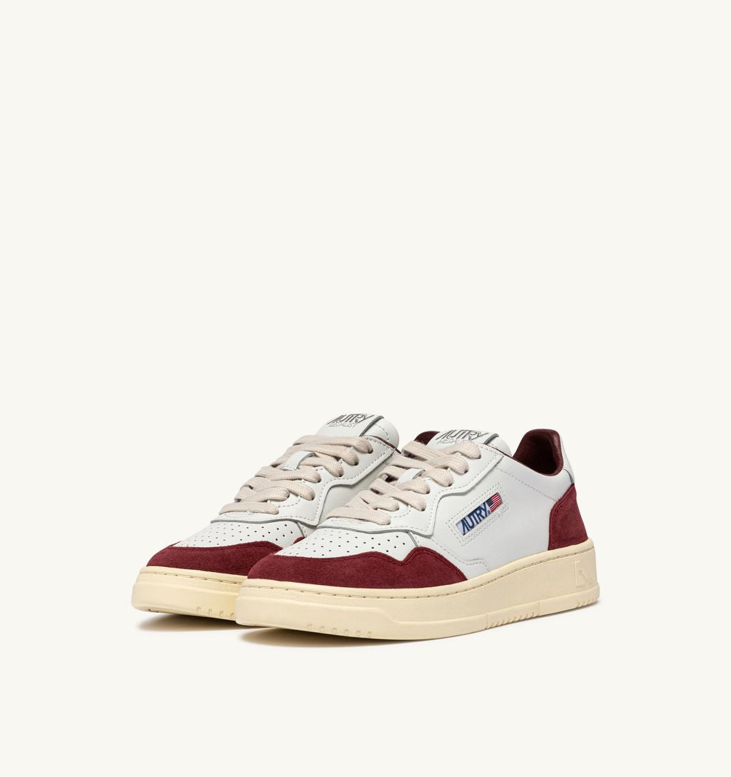 AUTRY - Basket Medalist Low Soft Leather/Suede White/Bordeaux