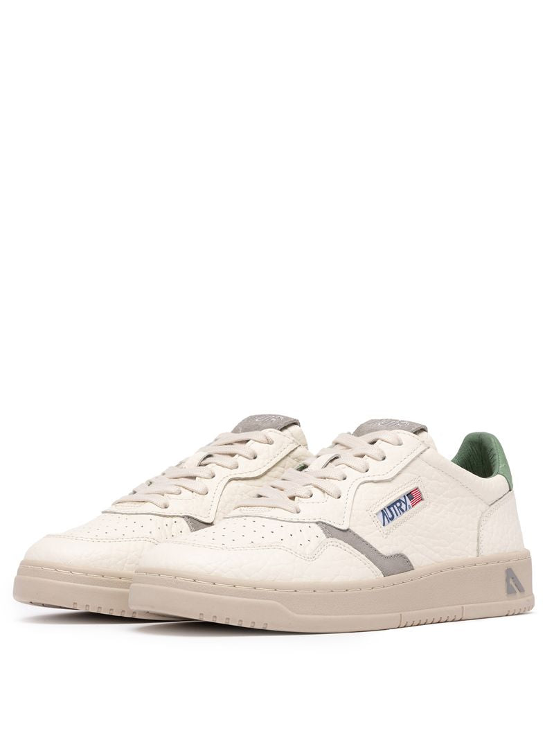 AUTRY - Basket Medalist Low cuir effet éléphant détails loden/vapor