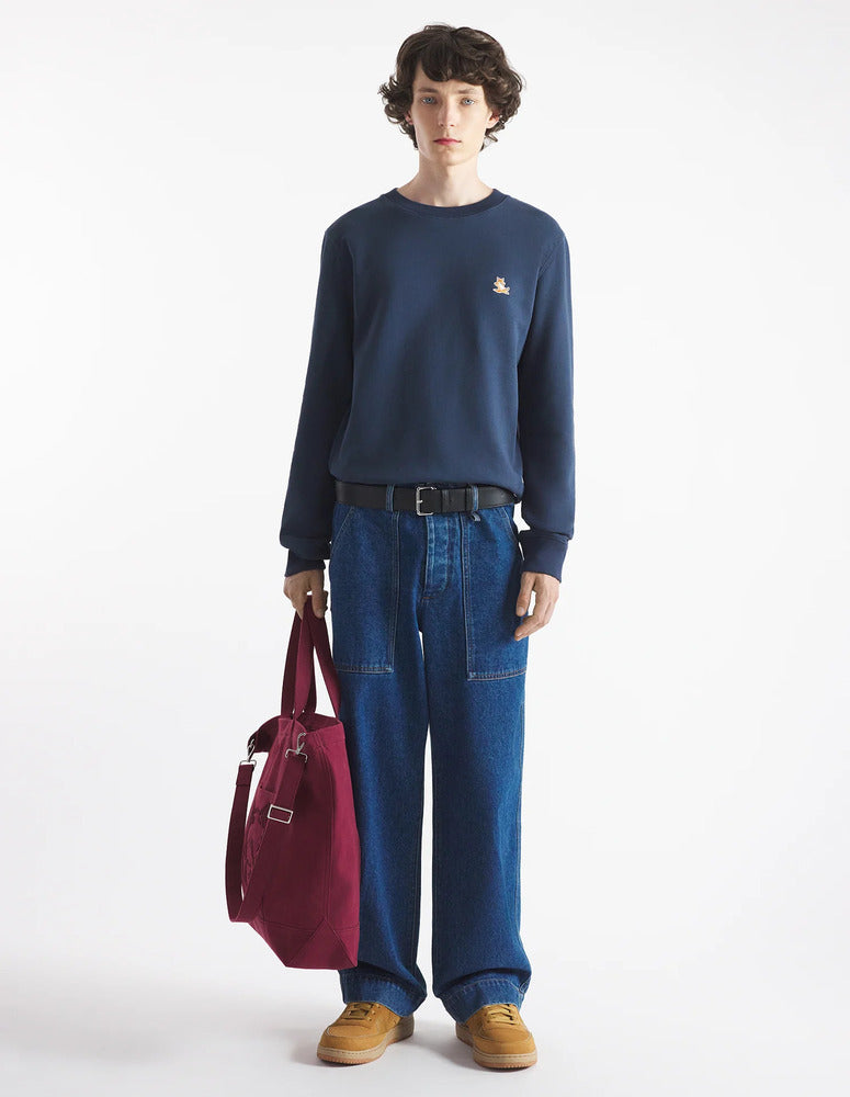 MAISON KITSUNÉ - Sweat Chillax patch regular bleu encre