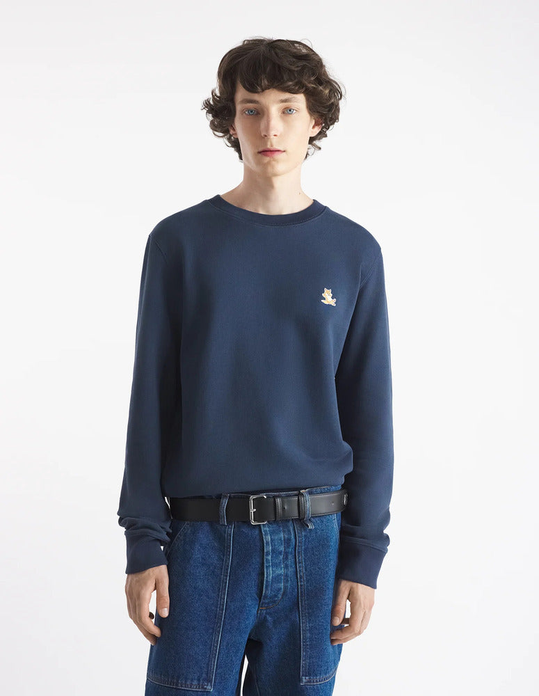 MAISON KITSUNÉ - Sweat Chillax patch regular bleu encre