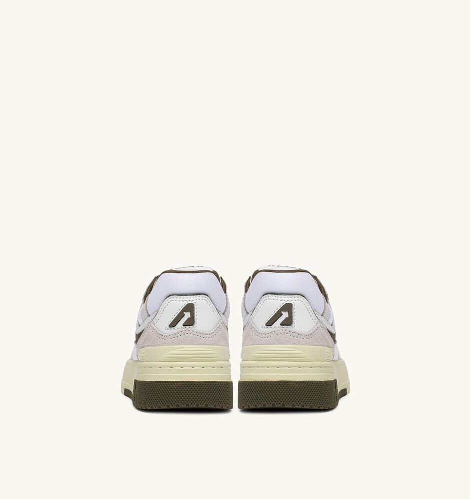 AUTRY – Basket CLC en cuir Blanc et Military