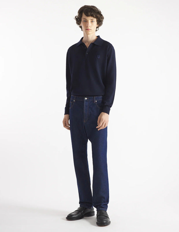 MAISON KITSUNÉ - Polo en maille Bold fox Head patch