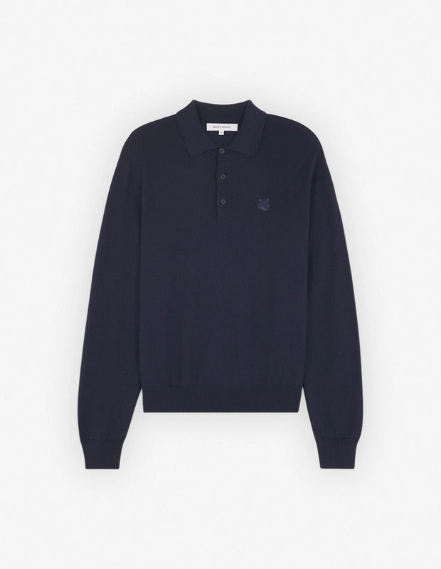 MAISON KITSUNÉ - Polo en maille Bold fox Head patch