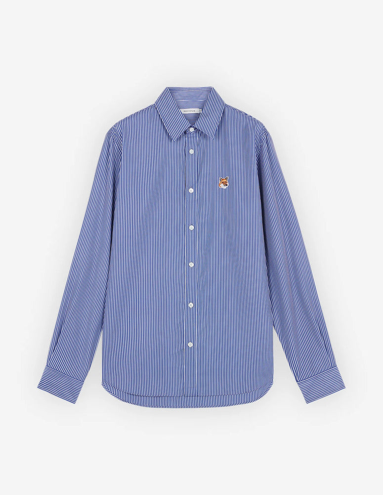 MAISON KITSUNÉ - Chemise Fox Head classic striped navy