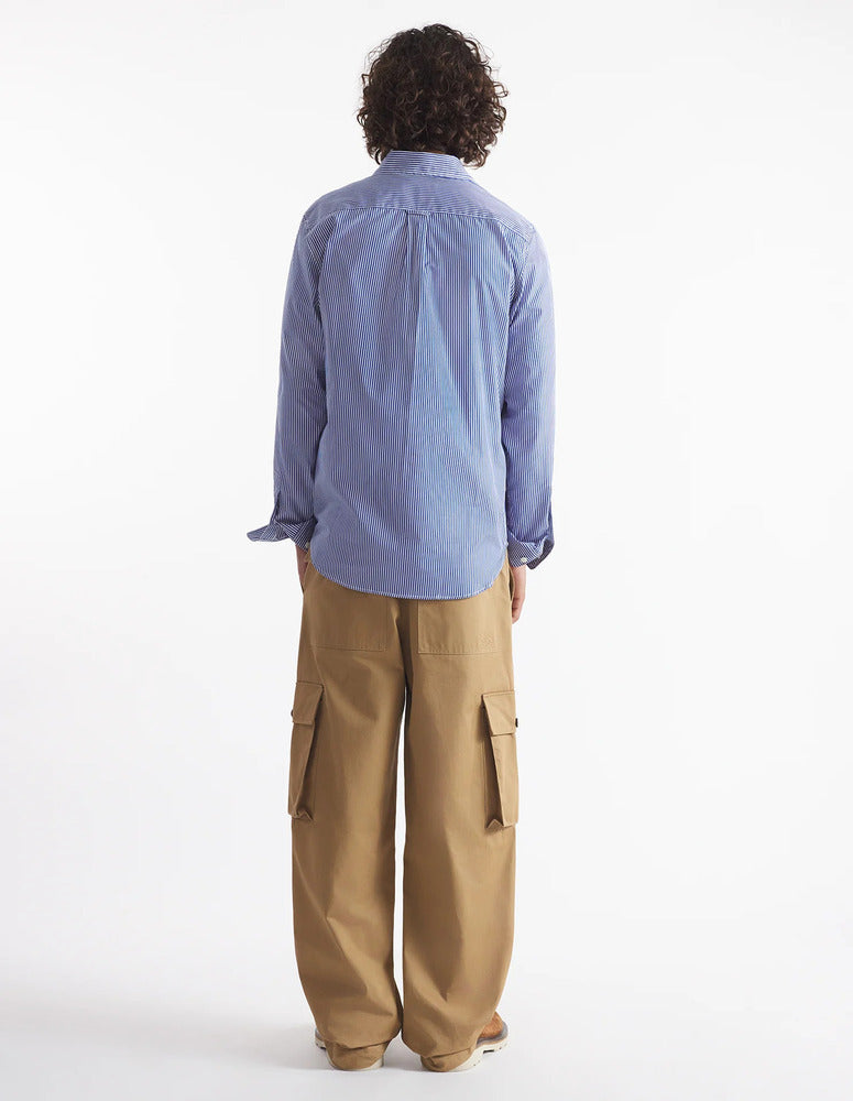 MAISON KITSUNÉ - Chemise Fox Head classic striped navy