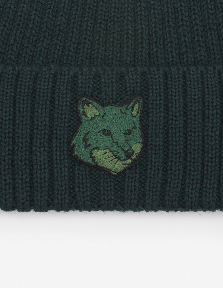 MAISON KITSUNÉ - Bonnet Bold Fox head ranger green