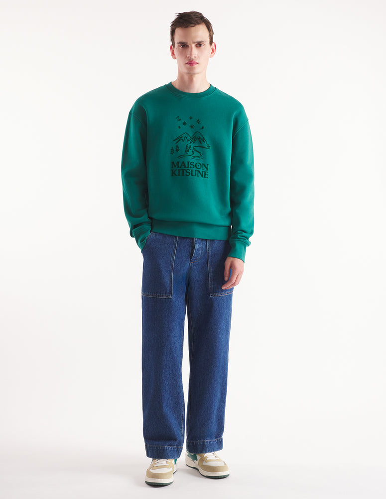 MAISON KITSUNÉ - Sweat Landscape comfort elm