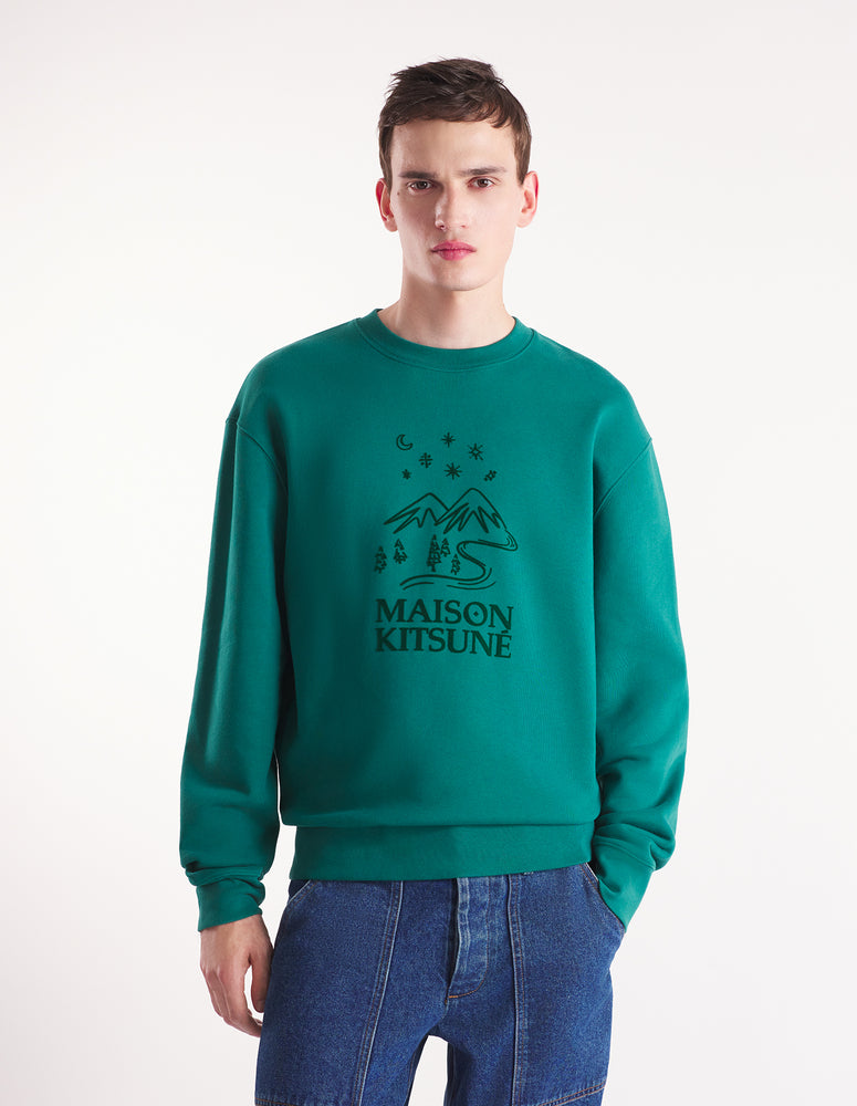 MAISON KITSUNÉ - Sweat Landscape comfort elm