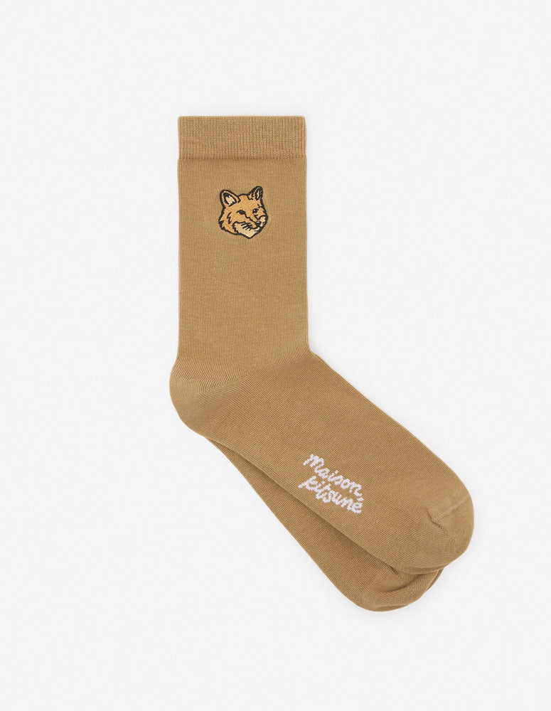 MAISON KITSUNÉ - Chaussettes bold fox head chino beige