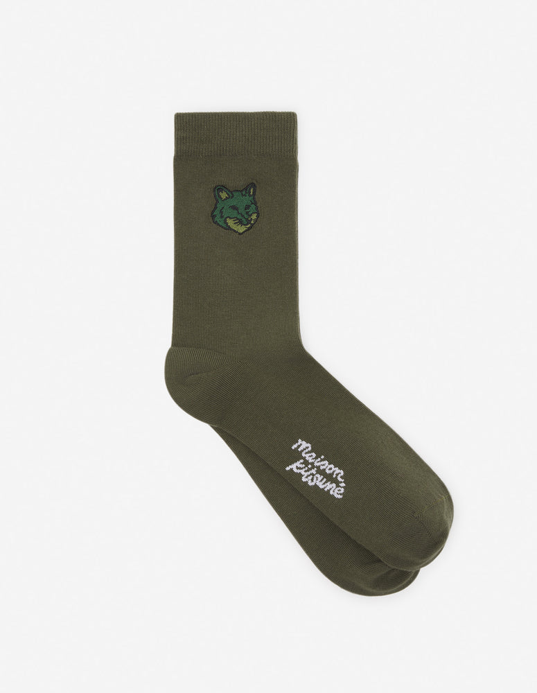 MAISON KITSUNÉ - Chaussettes bold fox head ranger green