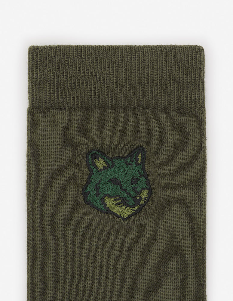 MAISON KITSUNÉ - Chaussettes bold fox head ranger green