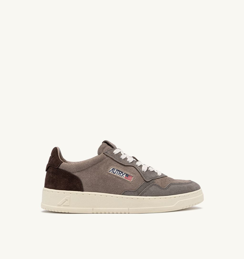 AUTRY - Basket Medalist Low Tricolor suede Cott/Antilop/Taupe