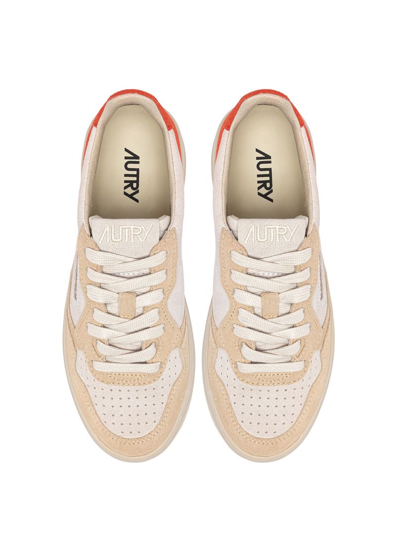 AUTRY - Basket Medalist Low Tricolor suede Sand/Fire