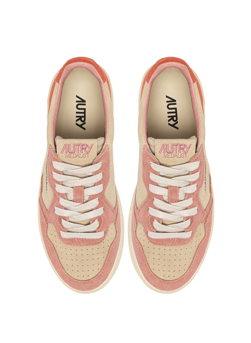 AUTRY - Basket Medalist Low Tricolor suede Cameo/Papa