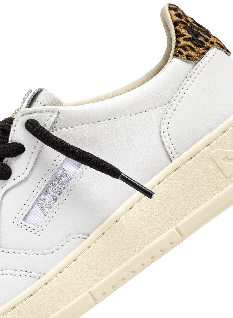 AUTRY - Basket Medalist Low cuir/polace White/leopard