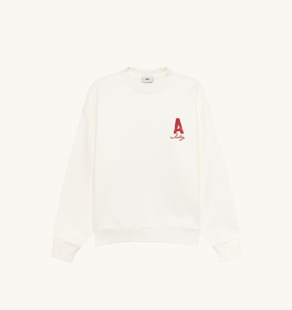 Autry - Sweat Unisex Heritage Effet usé Blanc