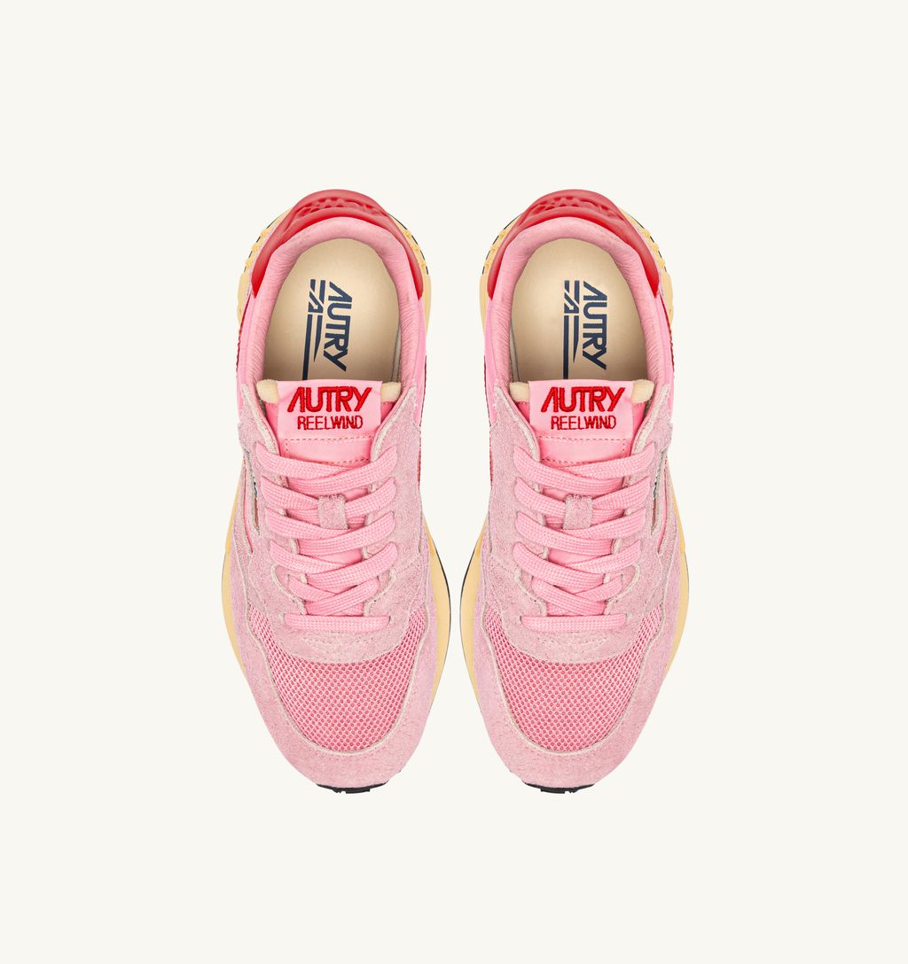 AUTRY - Basket Reelwind suede/Net Pink Cherub/Flame Scarlet