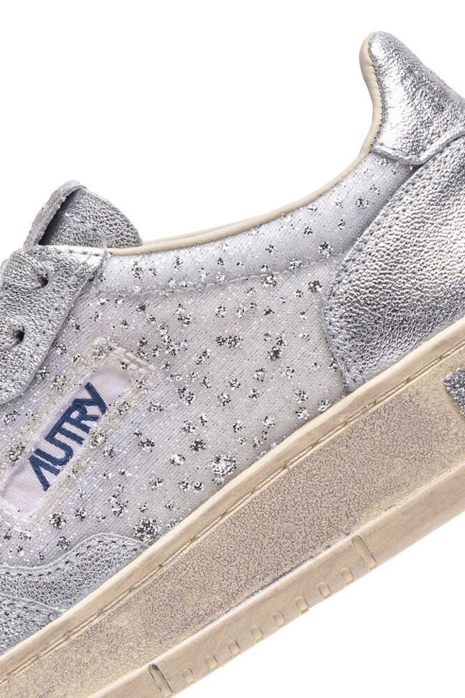 AUTRY - Basket Medalist Low Fabric/Lam White/Silver