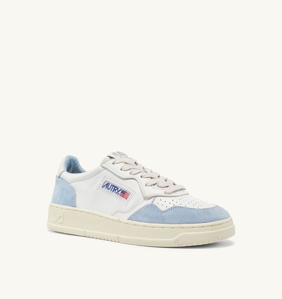 AUTRY - Basket Medalist Low cuir daim blanc / portofino