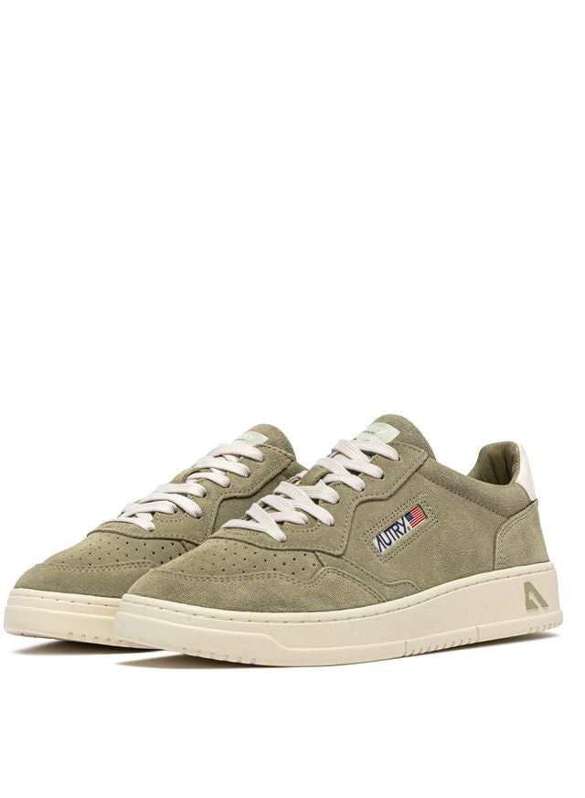 AUTRY - Basket Medalist Low Finish/suede GreyGreen/ White