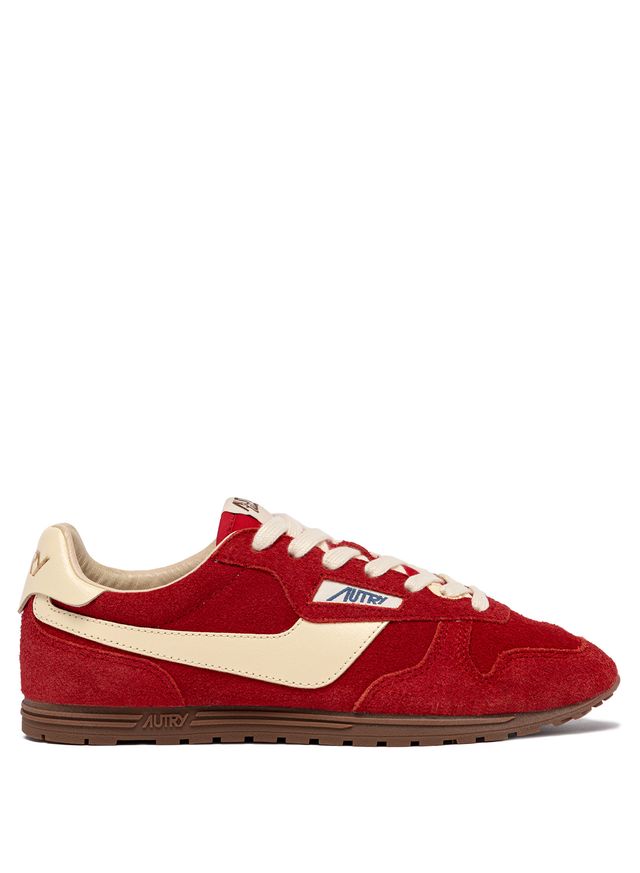 AUTRY - Basket Windspin en daim et cuir Ruby et rutabaga