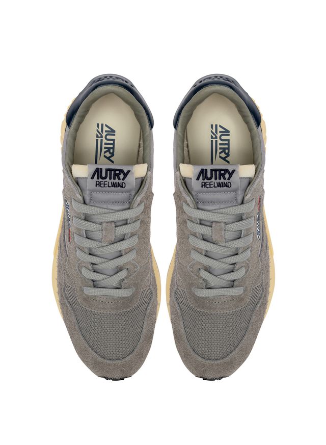 AUTRY - Basket Reelwind en daim et nylon / mesh Plumb/BlueSp