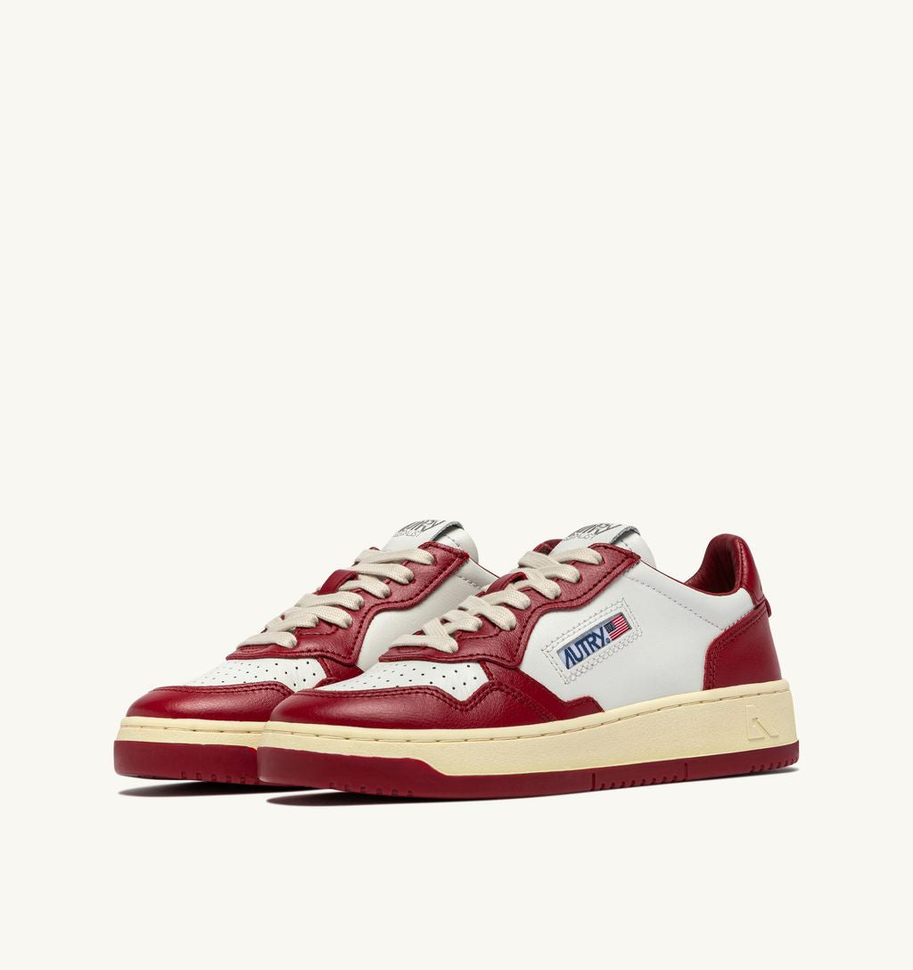 AUTRY - Basket Medalist Low Bicolor White/DeepClaret